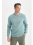 Regular Fit Bisiklet Yaka Kalın Basic Düz Sweatshirt T3777AZ24AU 3