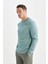 Regular Fit Bisiklet Yaka Kalın Basic Düz Sweatshirt T3777AZ24AU 4