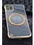 iPhone 11 Uyumlu Altın Sarı Gold Renkli Ince Kenarlı Şeffaf Sert Kapak Kılıf 1