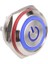 WD16C1-PIN-P1-EC 16 mm Düz Yaylı Işıklı Metal Buton - Mavi 1
