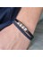 Lacivert Örgü Erkek Çelik Bileklik 1