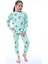 Pamuk Süprem Penye Kumaş Desenli Uzun Kollu Kız Çocuk Pijama Takımı (8,9,10,11,12,13 Yaş) 2