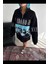 Kadın Yarım Fermuarlı Oversize Baskılı Sweatshirt - Siyah 2