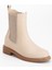 Kadın Deri Lastikli Rahat Bot - Bej 4