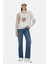Shıon Koyu Bej Bisiklet Yaka Baskılı Standard Fit Kadın Sweatshirt 2