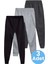 Çocuk Beli Lastikli Jogger Eşofman Altı 3'lü Set 1