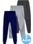 Çocuk Beli Lastikli Jogger Eşofman Altı 3'lü Set 1