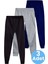 Çocuk Beli Lastikli Jogger Eşofman Altı 3'lü Set 1