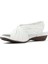Kadın Beyaz Arkası Lastikli Deri Sandalet 4
