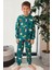 🎄 Yılbaşı Temalı %100 Pamuk Unisex Çocuk Pijama Takımı 🎄 Yeşil 3