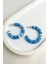 Mavi&beyaz Fimo Halka Küpe (3cm) 1