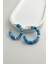 Mavi&beyaz Fimo Halka Küpe (3cm) 2