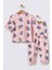 Stitch %100 Pamuk Çocuk Pijama Takımı - Pembe 1