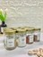 12'li Gold Metal Kapaklı Etiketli Kaşıklı Baharat Saklama Kabı Cam Kavanoz 350ML 5