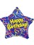 Akdeniz Kutu 19'' Folyo Balon -Birthday Purple Star 1