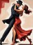 Tango Dansı Desenli Ahşap Tablo 25cmx 35cm 1