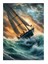 Dalgalar Şimşek Ve Tekne Tasarım Mdf Tablo 35cm X50cm 1