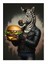 Hamburger Tutan Zebra Desenli Ahşap Tablo 18cm X 27cm 1
