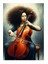 Çello Çalan Kadın Dekoratif Mdf Tablo 35cm X50cm 1