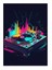 Neon Dj Seti Art Mdf Tablo 18cm X 27cm 1