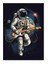Gitar Çalan Astronot Dekoratif Ahşap Tablo 25cmx 35cm 1