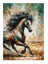 Koşan At Desenli Ahşap Tablo 18cm X 27cm 1
