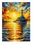 Deniz Ve Savaş Gemisi Pastel Renkler Art Mdf Tablo 25cmx 35cm 1