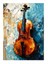 Pastel Renkler Ve Keman Art Mdf Poster 18cm X 27cm 1