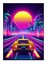 Neon Gece Yarışı Mdf Tablo 35cm X50cm 1