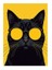 Gözlüklü Siyah Kedi Mdf Poster 35cm X50cm 1