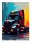 Renkli Kamyon Çizimi Art Mdf Poster 25cmx 35cm 1