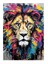 Renkli Aslan Dekoratif Mdf Tablo 35cm X50cm 1