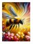Renkli Bal Arısı Desenli Ahşap Tablo 25cmx 35cm 1