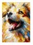 Renkli Köpek Portresi Ahşap Tablo 18cm X 27cm 1