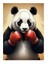 Boksör Panda Desenli Ahşap Tablo 25cmx 35cm 1
