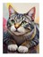 Renkli Gözlü Kedi Mdf Tablo 25cmx 35cm 1