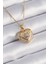 Populermarketim - 316L Çelik Gold Renk Zirkon Taşlı Kalp Model Vintage Kadın Kolye 1