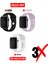 Üçlü Set | Apple Watch 3 4 5 6 7 8 9 Se 38-40-41 mm ve Series 10 (42 Mm) Uyumlu Silikon Kordon Seti 1