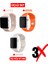 Üçlü Set | Apple Watch 3 4 5 6 7 8 9 Se 38-40-41 mm ve Series 10 (42 Mm) Uyumlu Silikon Kordon Seti 1