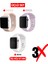 Üçlü Set | Apple Watch 3 4 5 6 7 8 9 Se 38-40-41 mm ve Series 10 (42 Mm) Uyumlu Silikon Kordon Seti 1