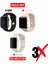 Üçlü Set | Apple Watch 3 4 5 6 7 8 9 Se 38-40-41 mm ve Series 10 (42 Mm) Uyumlu Silikon Kordon Seti 1