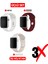 Üçlü Set | Apple Watch 3 4 5 6 7 8 9 Se 38-40-41 mm ve Series 10 (42 Mm) Uyumlu Silikon Kordon Seti 1
