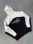 Parçalı Nakış Işlemelı Kapşonlu Sweatshirt - Beyaz 4