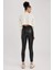 Coool Skinny Fit Basic Düz Normal Bel Suni Deri Tayt V0968AZ23AU 5