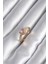 Populermarketim - Pirinç Gold Renk Pembe Zirkon Taş Kalp Charm Model Kadın Yüzük 1