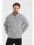 Çizgili Dik Yaka Fermuarlı Comfort Kalıp Sweatshırt (UNI00247) 3