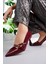 Stiletza Model Kadın Bordo Rugan Toka Detaylı Sivri Burun Stiletto Topuklu Ayakkabı 1