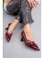 Stiletza Model Kadın Bordo Rugan Toka Detaylı Sivri Burun Stiletto Topuklu Ayakkabı 2