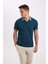 Slim Fit Dar Kesim Kısa Kollu Pamuklu Polo Tişört D0033AXNS 3