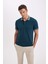 Slim Fit Dar Kesim Kısa Kollu Pamuklu Polo Tişört D0033AXNS 4